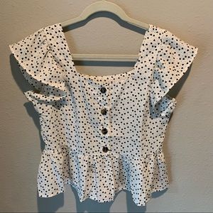 NWOT Heart Print Top